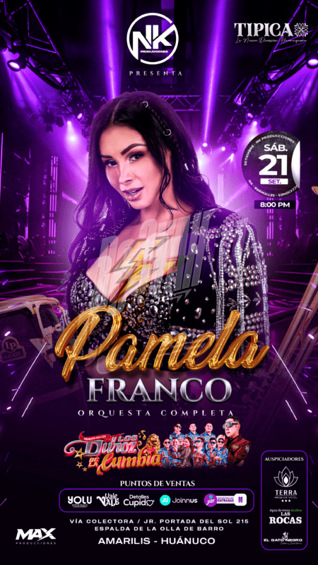 PAMELA FRANCO - CUMBIA - FLYER HISTORIA